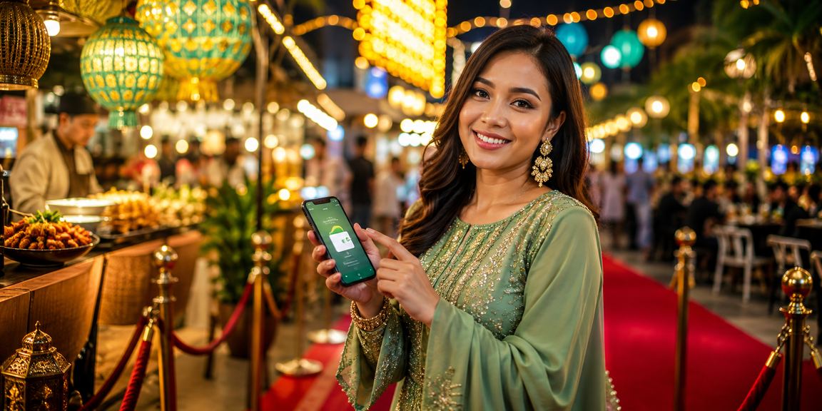 Proses deposit kasino semasa Hari Raya di Kuala Lumpur menggunakan perbankan dalam talian