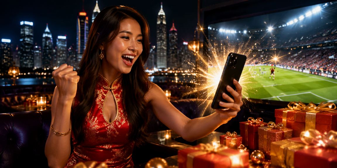 Pemain bola sepak di Petaling Jaya menyemak promosi taruhan melalui telefon pintar